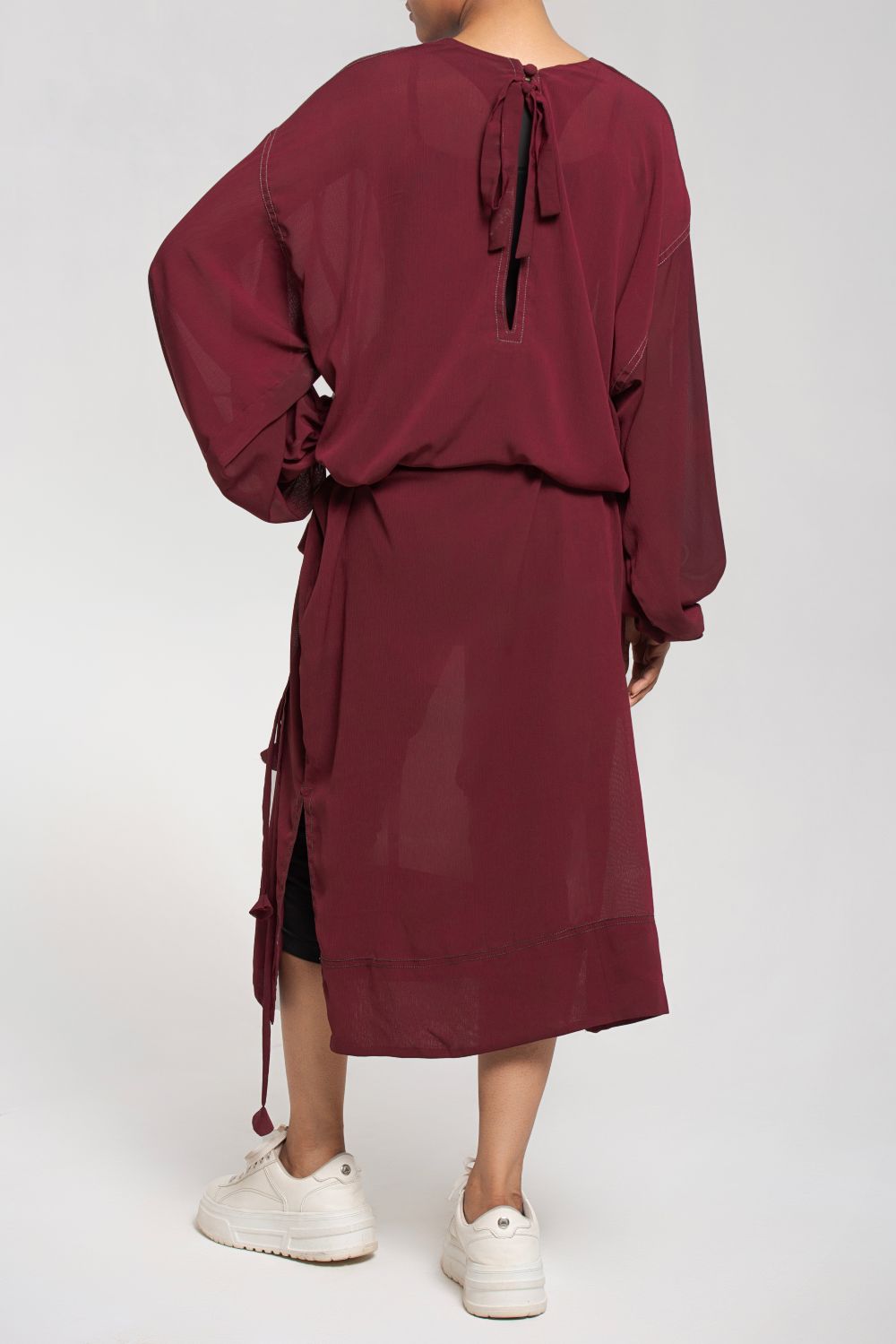 Carmine long earth Tunic