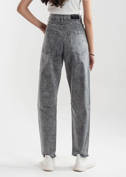 Grey Balloon Cropped Jeans