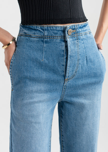 Light Blue Pleat Jeans