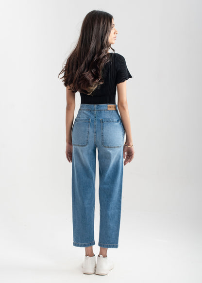 Light Blue Pleat Jeans