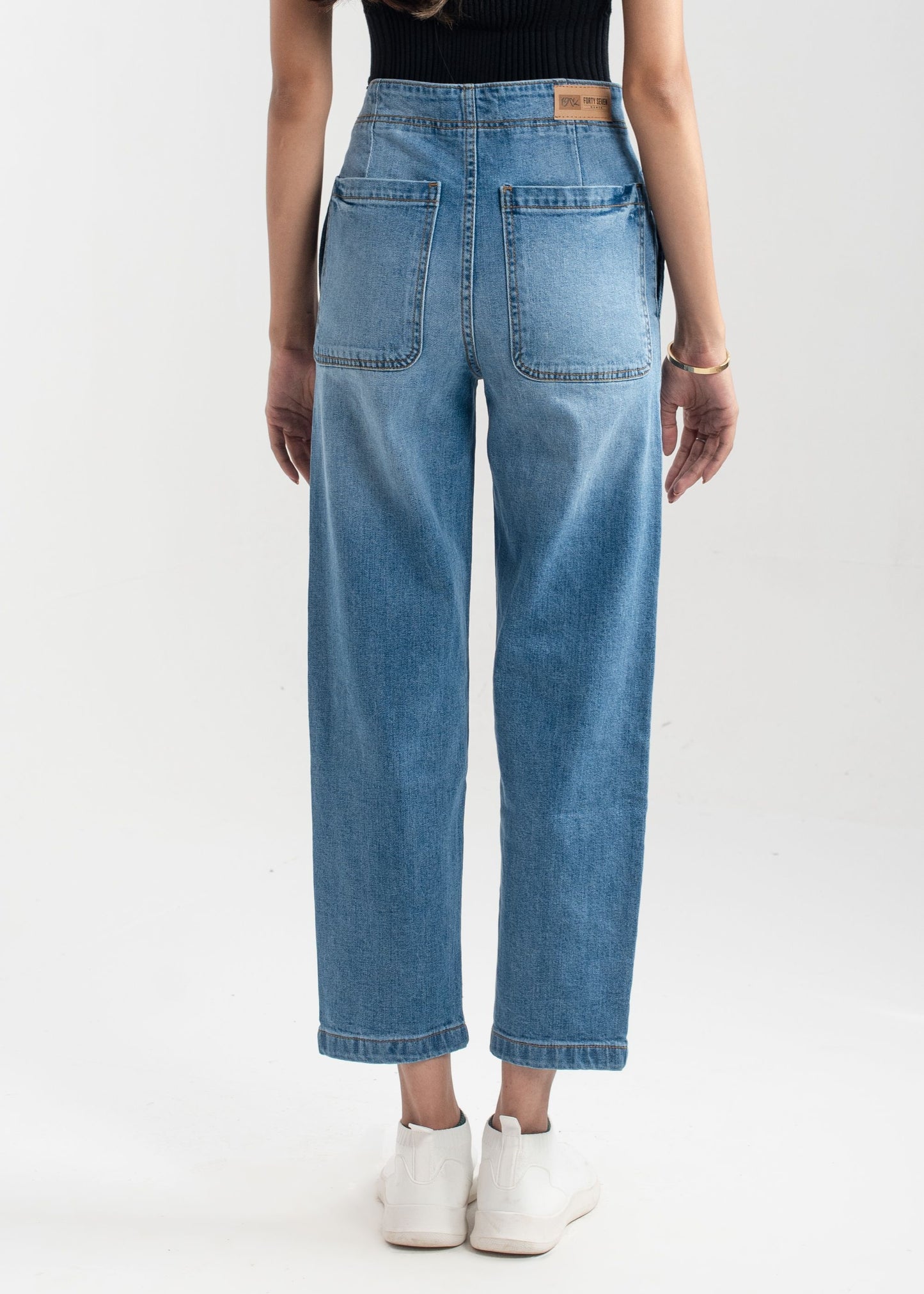 Light Blue Pleat Jeans