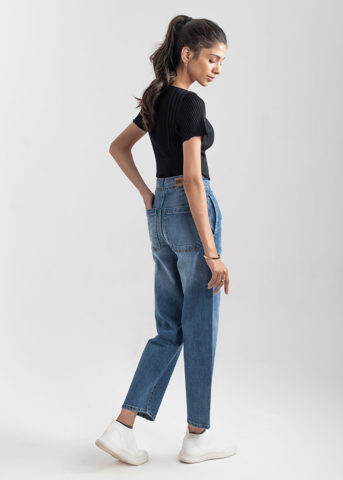 Mid Blue Pleat Jeans