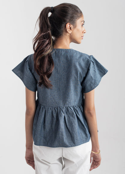 Chamrey Frill Peplum Top