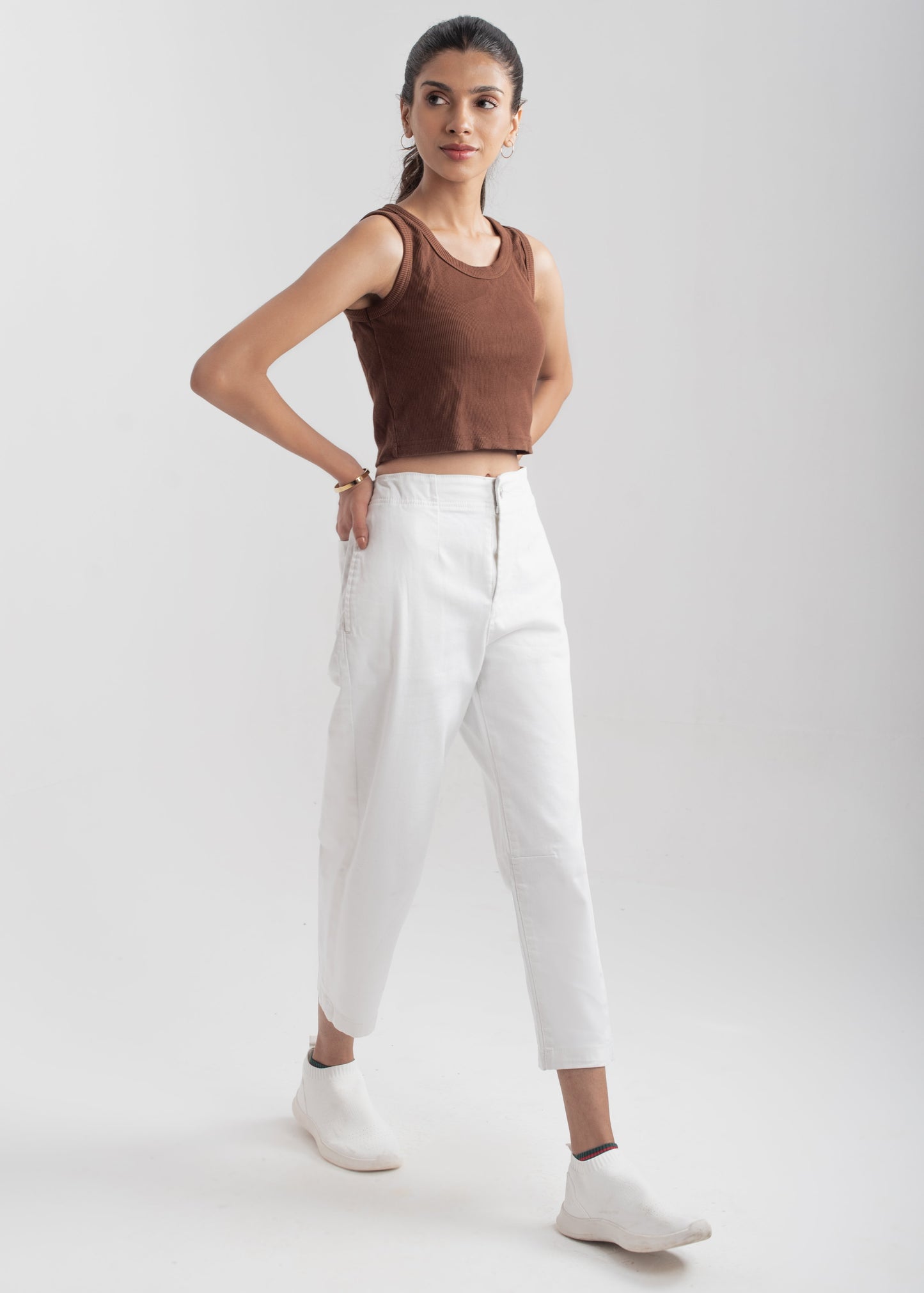 White Pleat Jeans