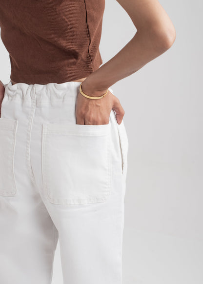 White Pleat Jeans