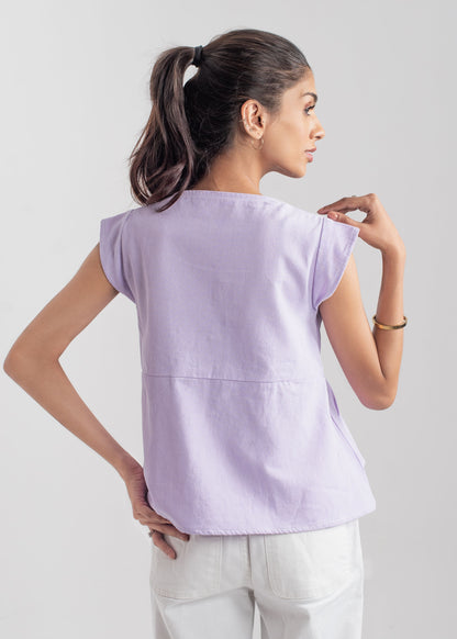 Peplum Top - Pastel Purple