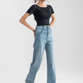 Light Blue Wide Leg button jeans