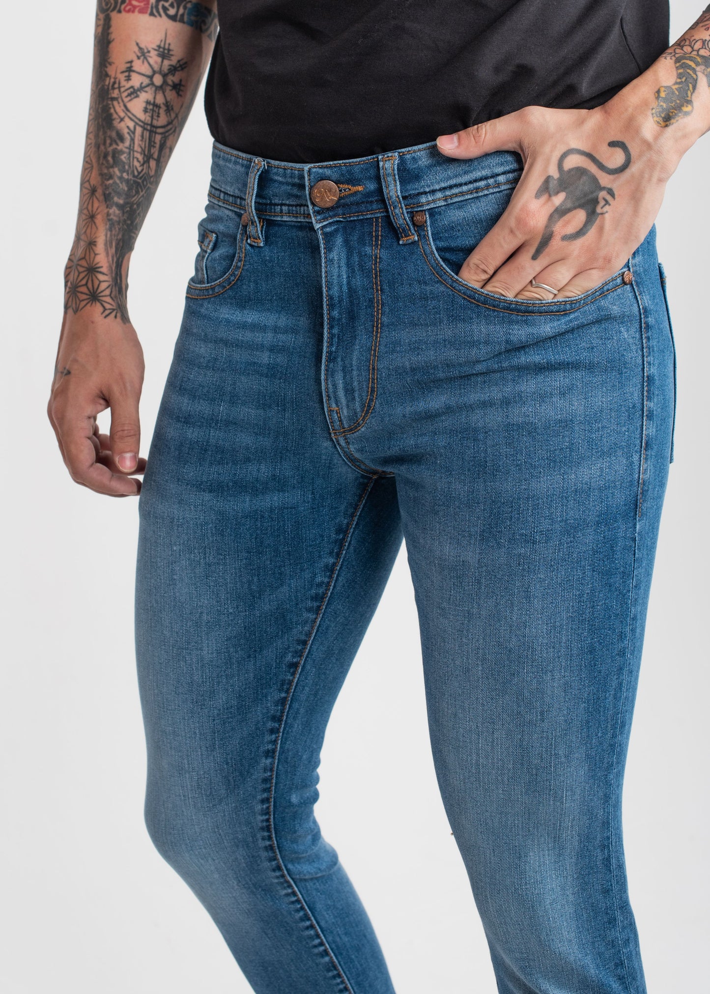 Stretchable Skinny Jeans (Mid Blue) v3.0