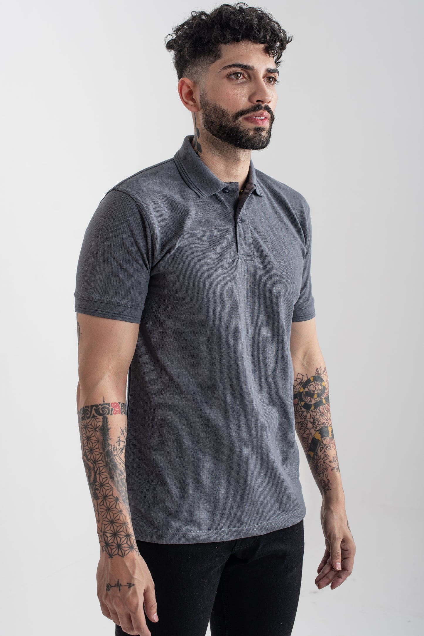 Grey Plain Polo