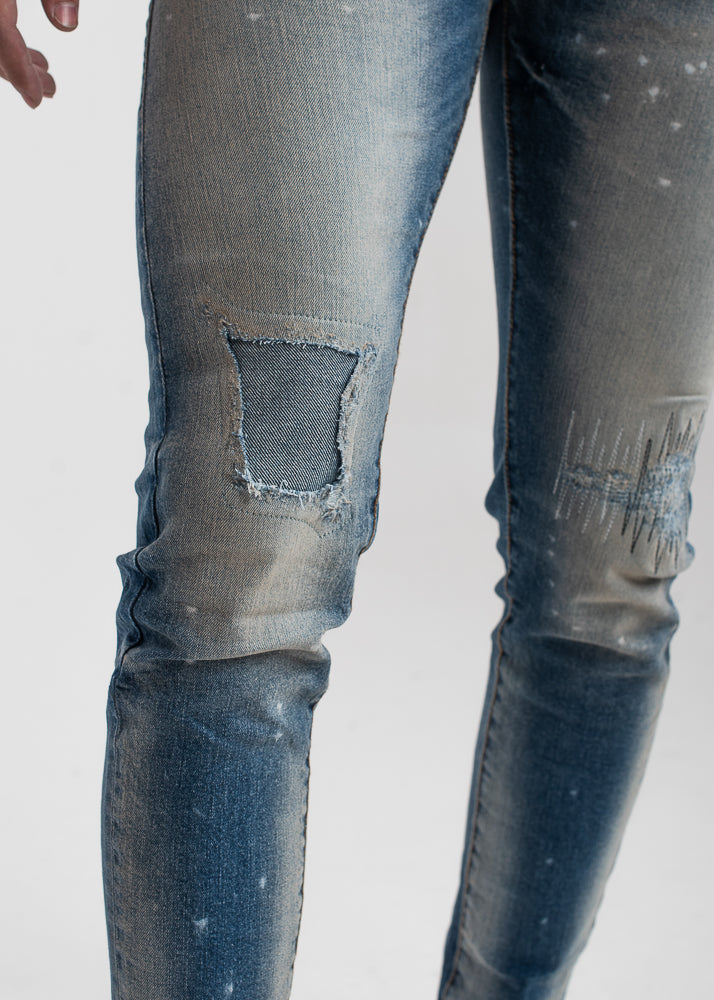 Fratboy Patched Skinny Jeans