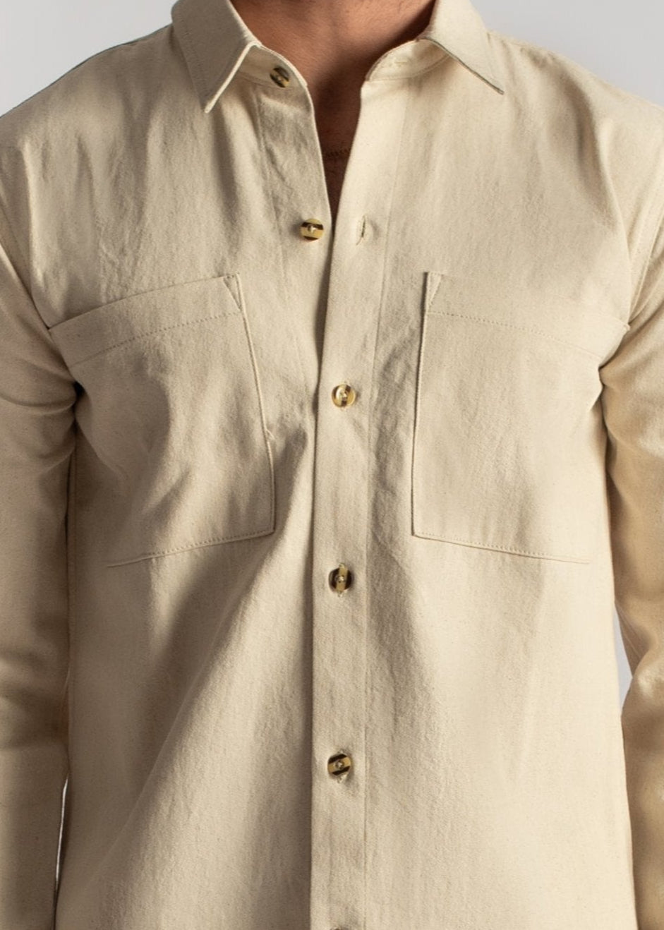 Beige Denim Shirt