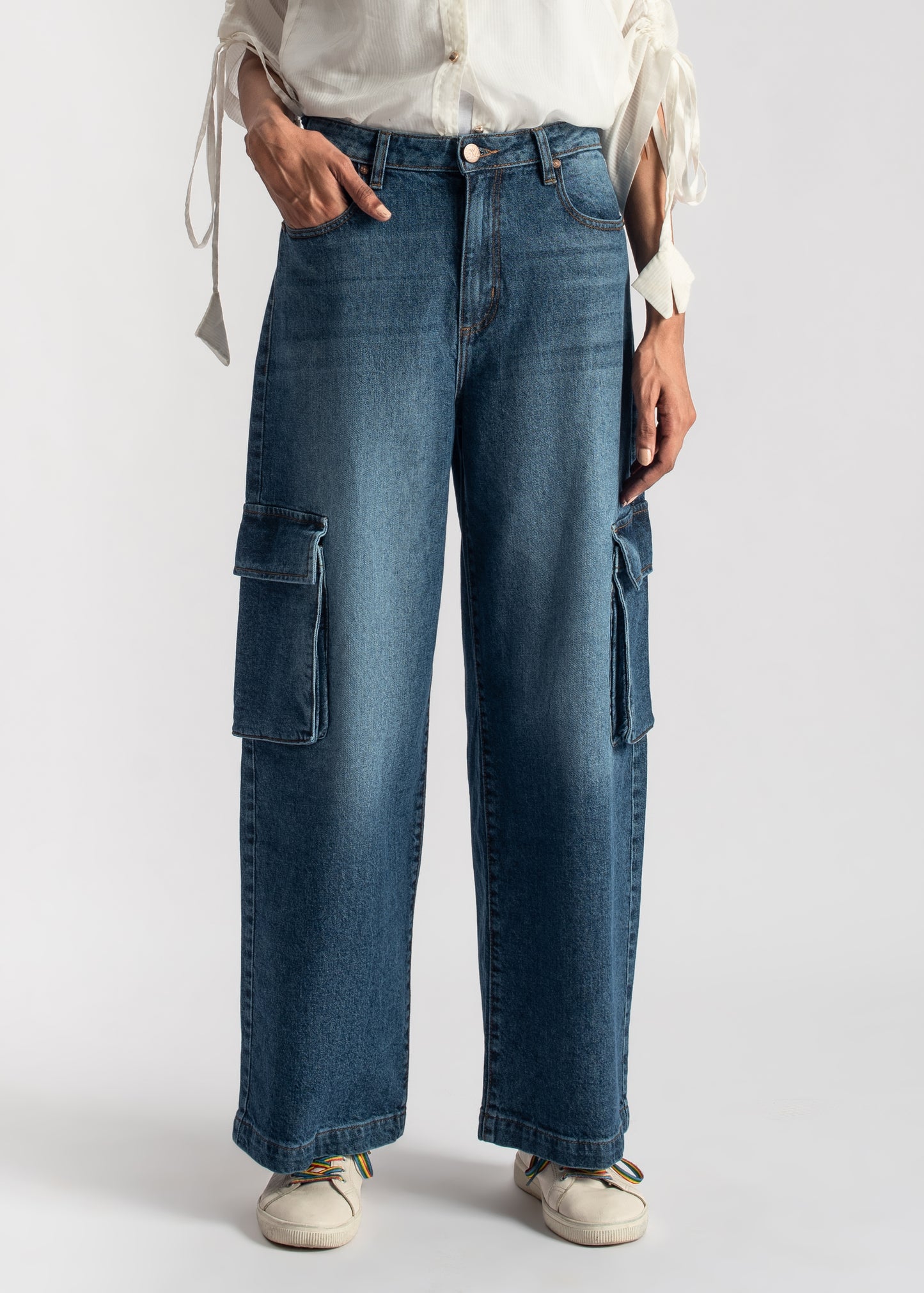 Blue Cargo Jeans-2 Pocket