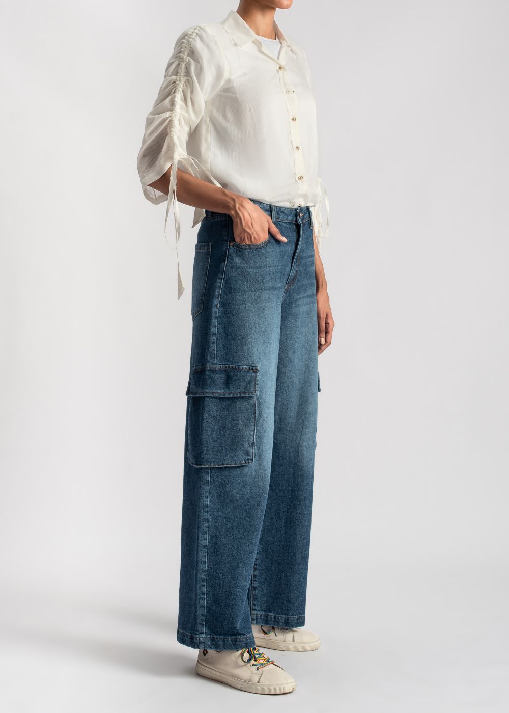 Blue Skater 2 Pocket Cargo Jeans Women