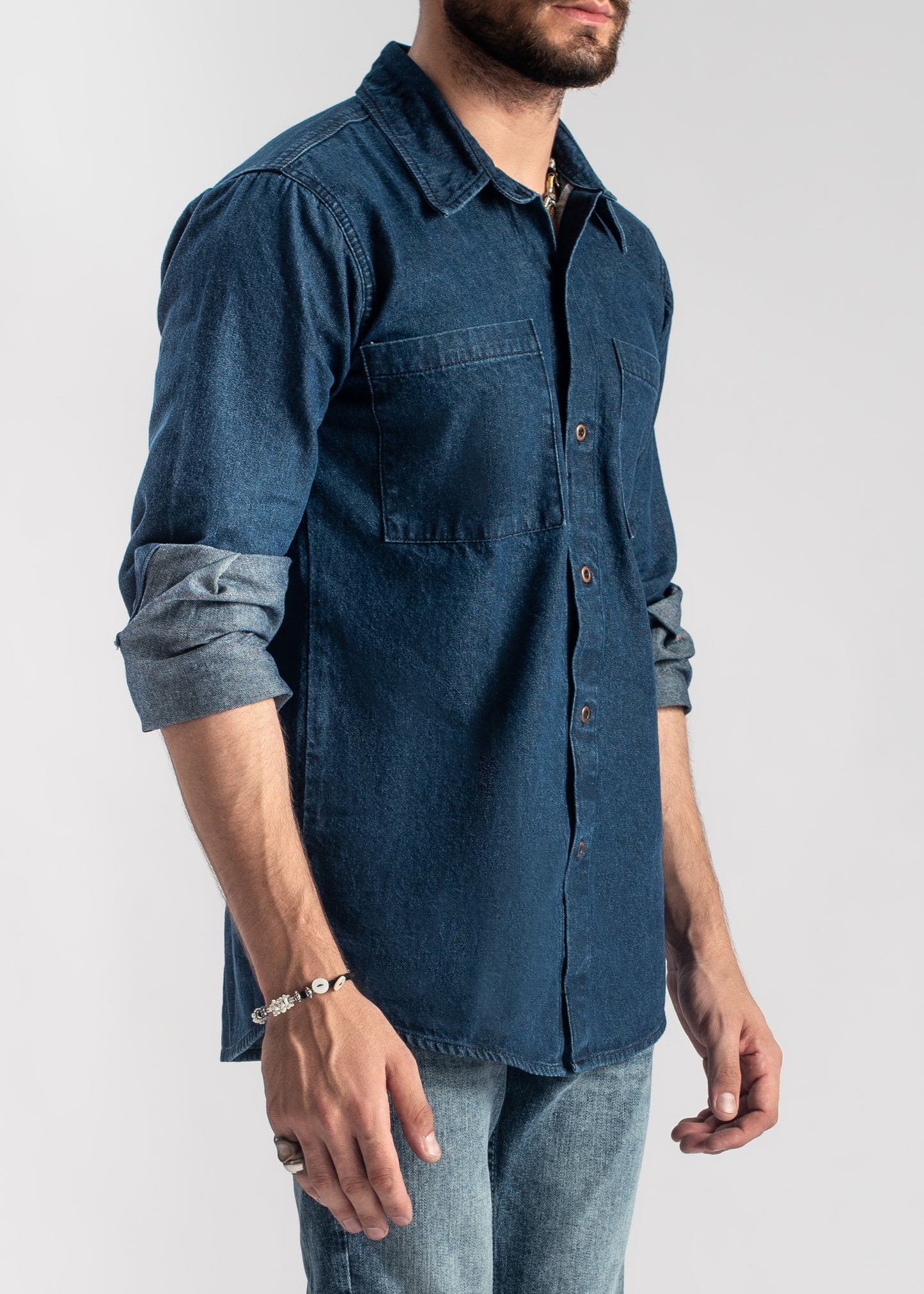 Dark Blue Denim Shirt