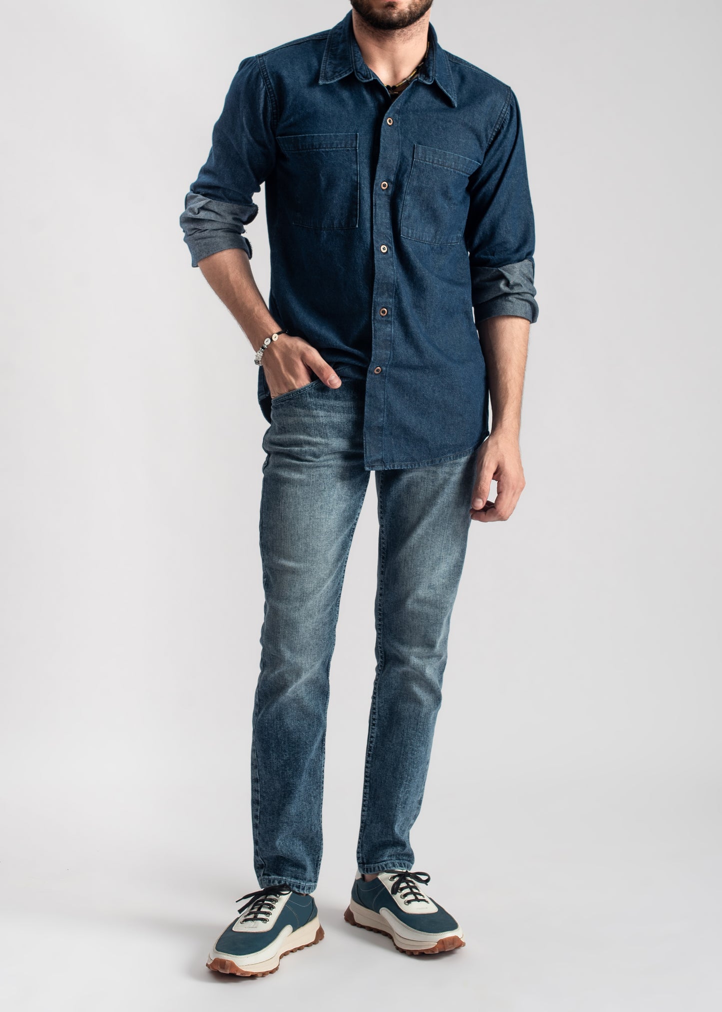 Dark Blue Denim Shirt