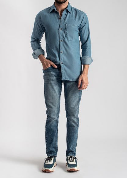 Summer Light Blue Denim Shirt