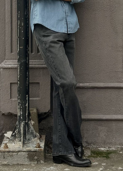 Men's Bootcut Jeans in Black by 1947 Clothing