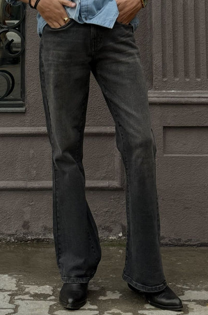 Men's Bootcut Jeans in Black by 1947 Clothing