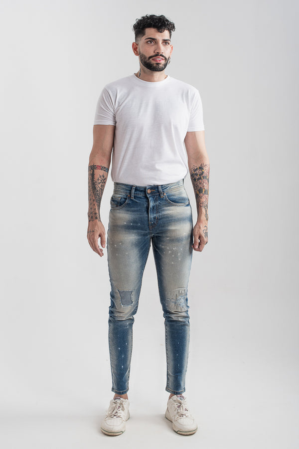 Fratboy Patched Skinny Jeans