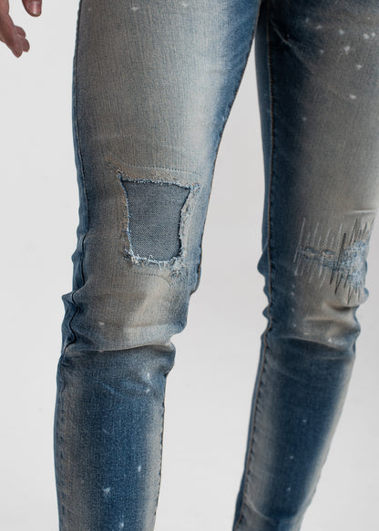 Fratboy Patched Skinny Jeans