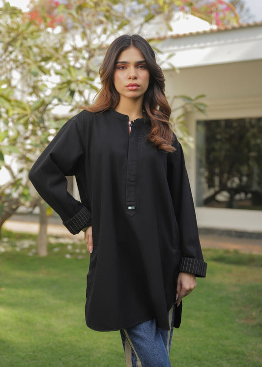 Ladies Denim Kurta in Back