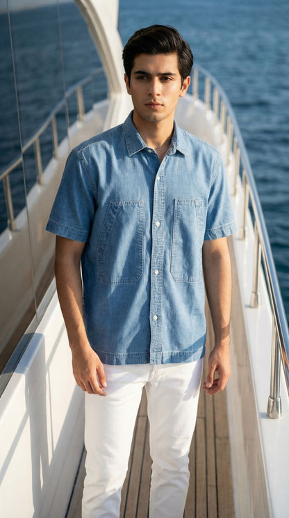 Ice Blue Baseball Shirt