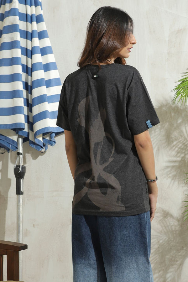 Graphic Charcoal Relaxed Tshirt Women