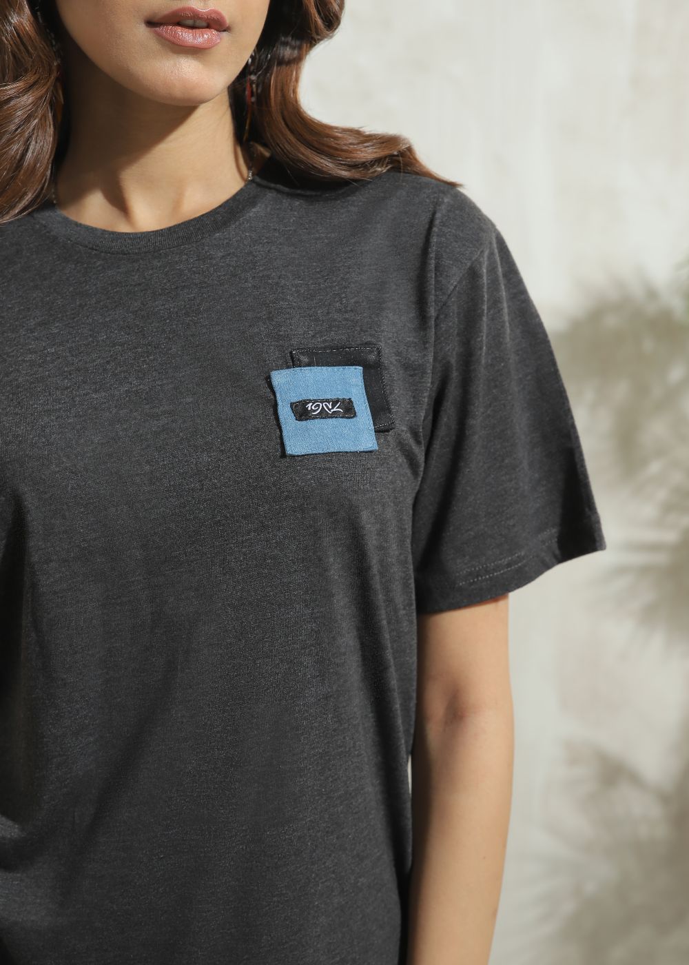 Graphic Charcoal Relaxed T-shirt for Women