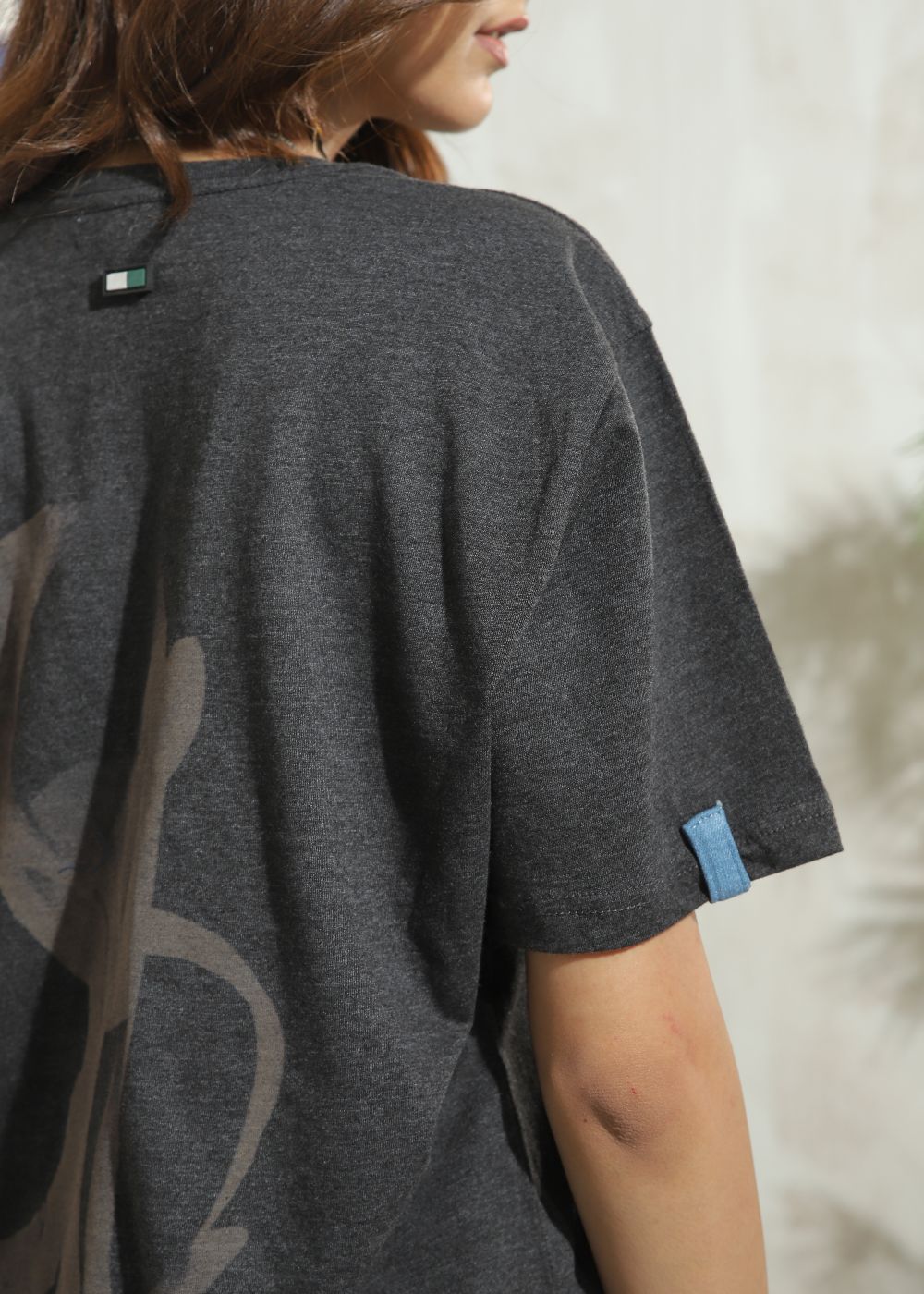 Graphic Charcoal Relaxed T-shirt for Women