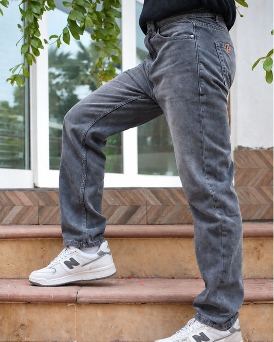 Grey Straight Fit Jeans 