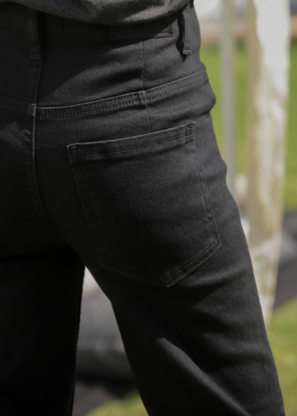 Black Wide Leg Button Jeans