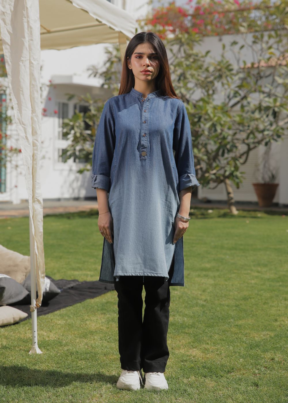 Balayage Blue Kurta-Her