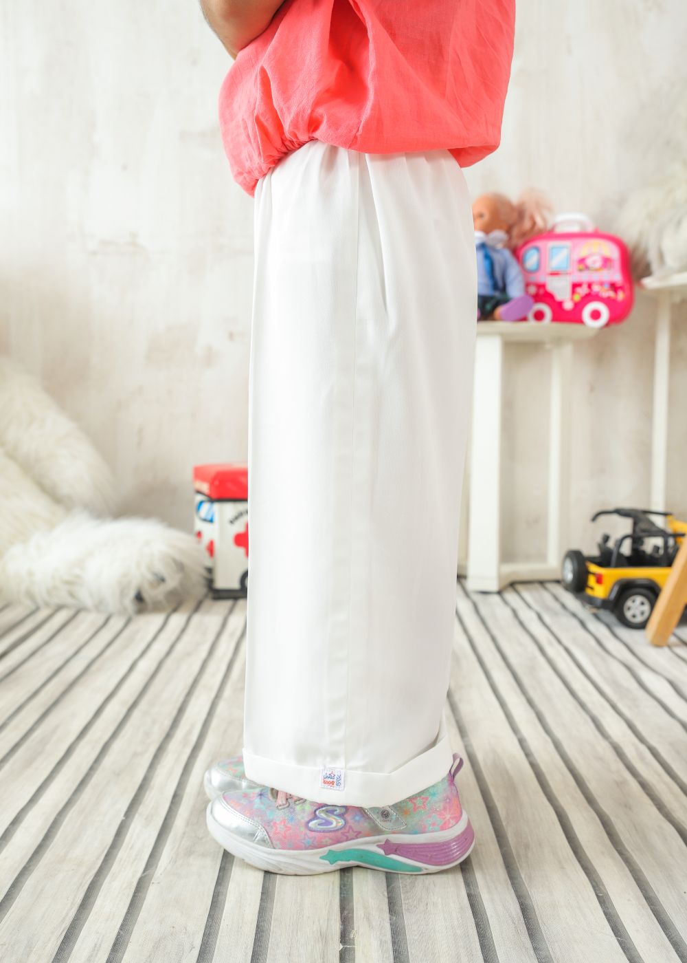 Girls White Palazzo Pants