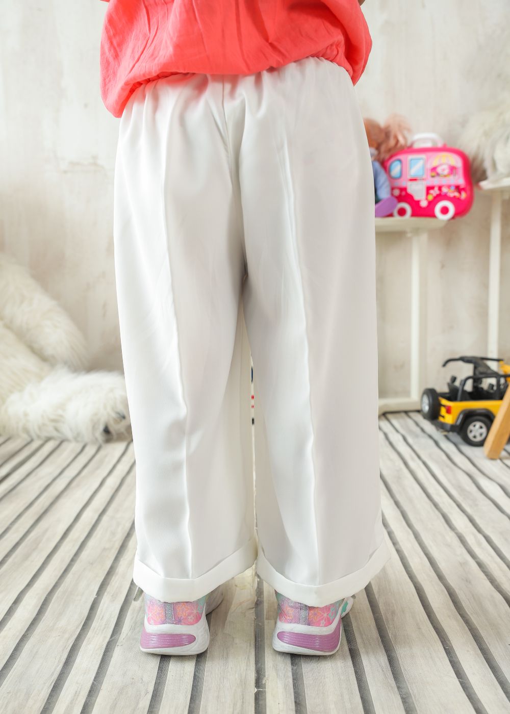 Girls White Palazzo Pants