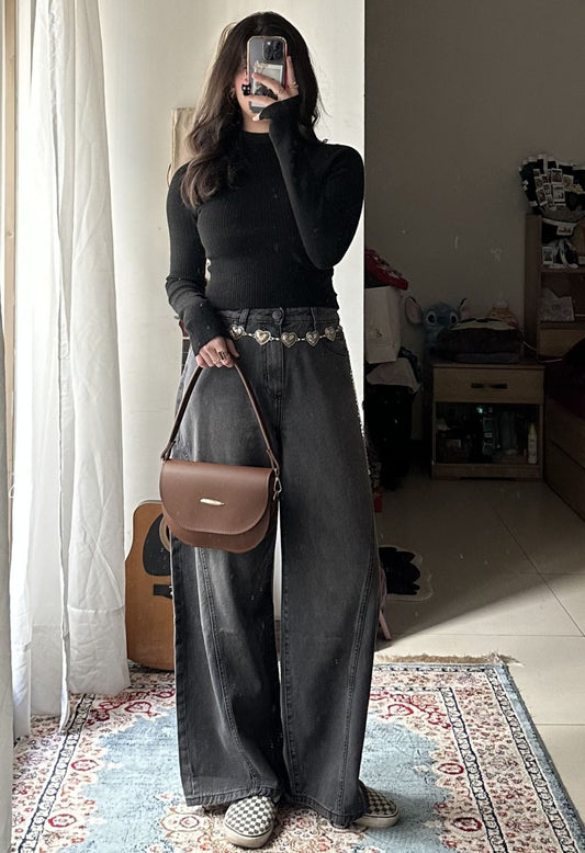 Charcoal Skater Jeans with Seam