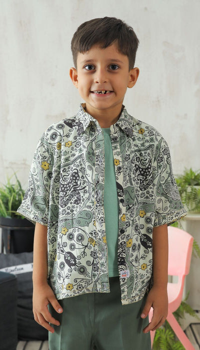 Olive Twirls Shirt-Boys