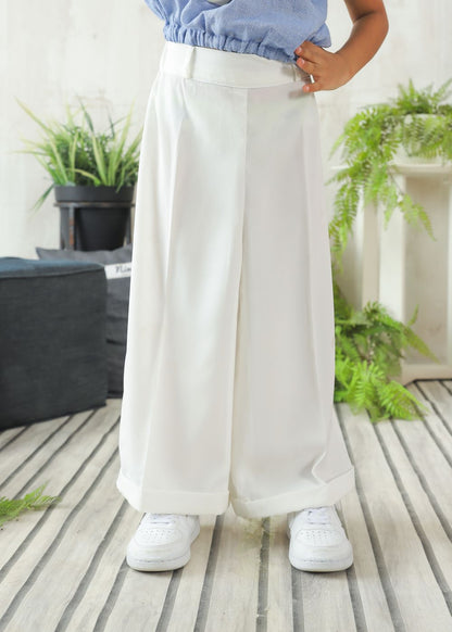 Girls White Palazzo Pants