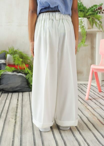 Girls White Palazzo Pants