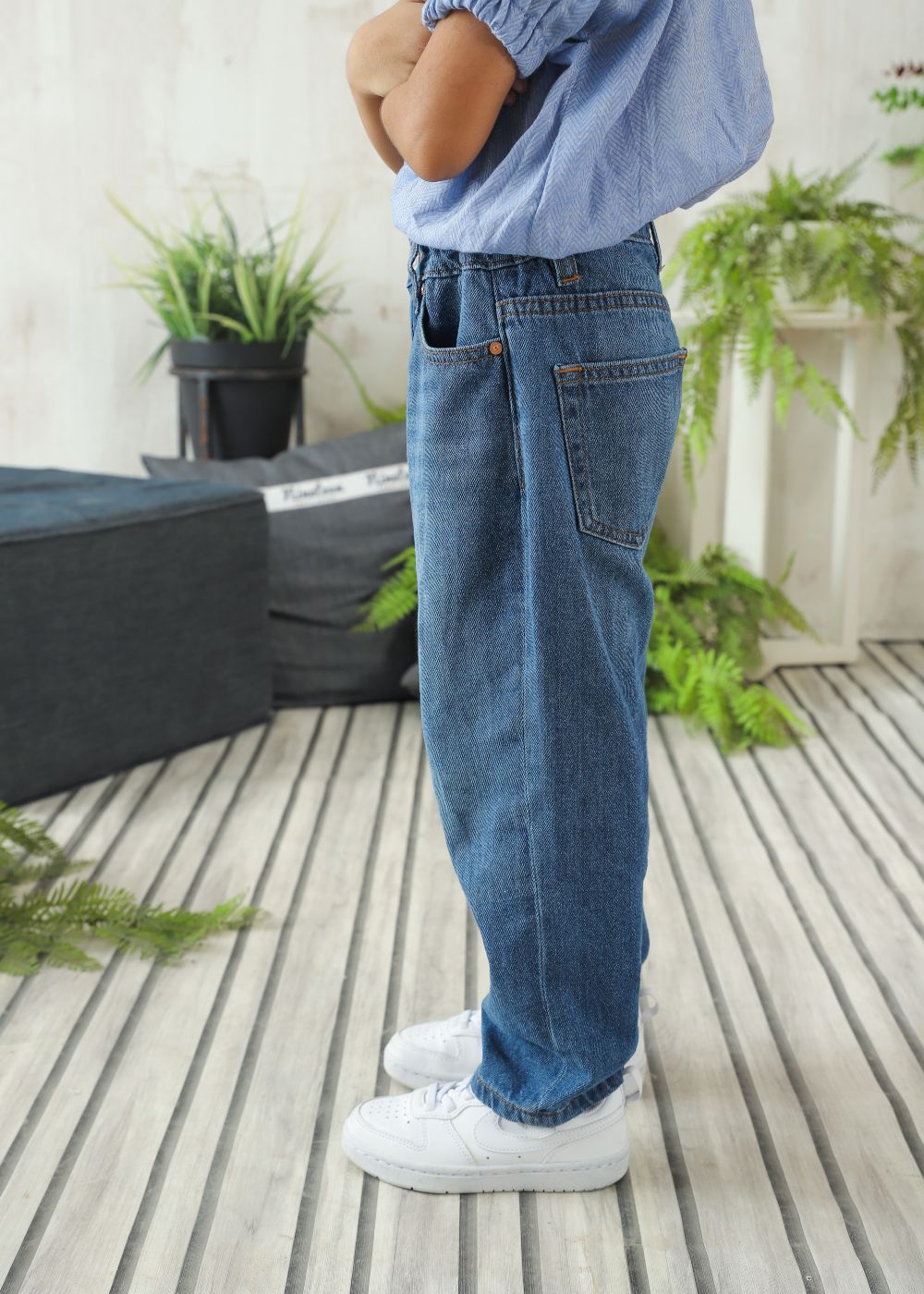 Girls Blue Straight Fit Jeans