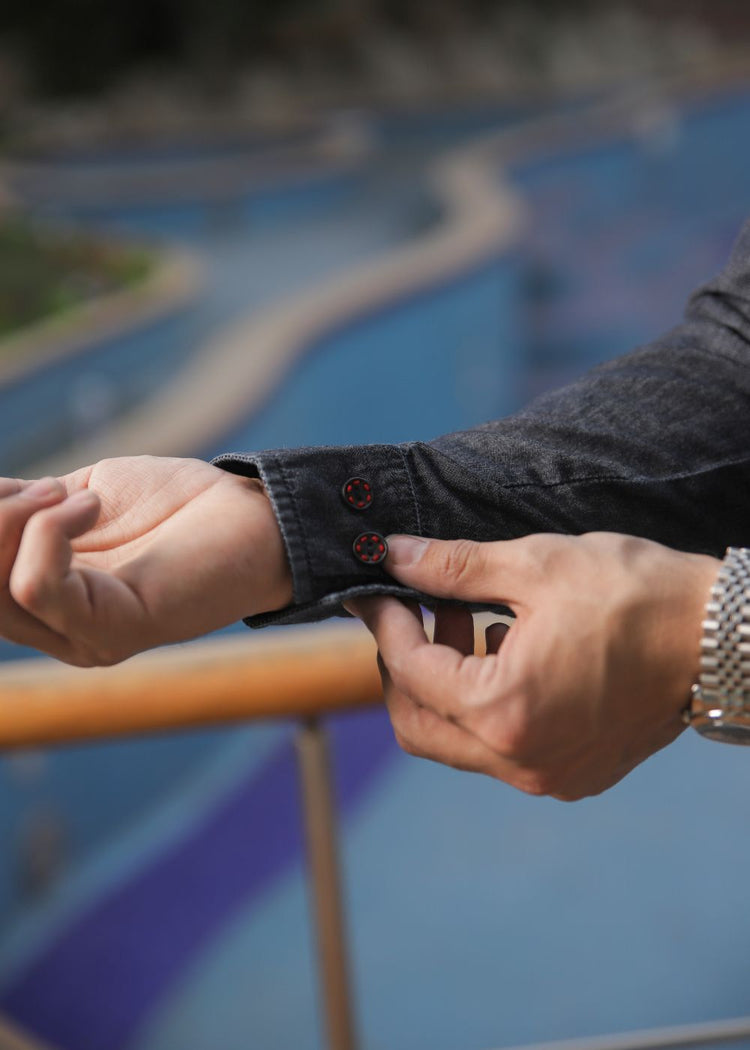 Balayage Charcoal Kurta-Him