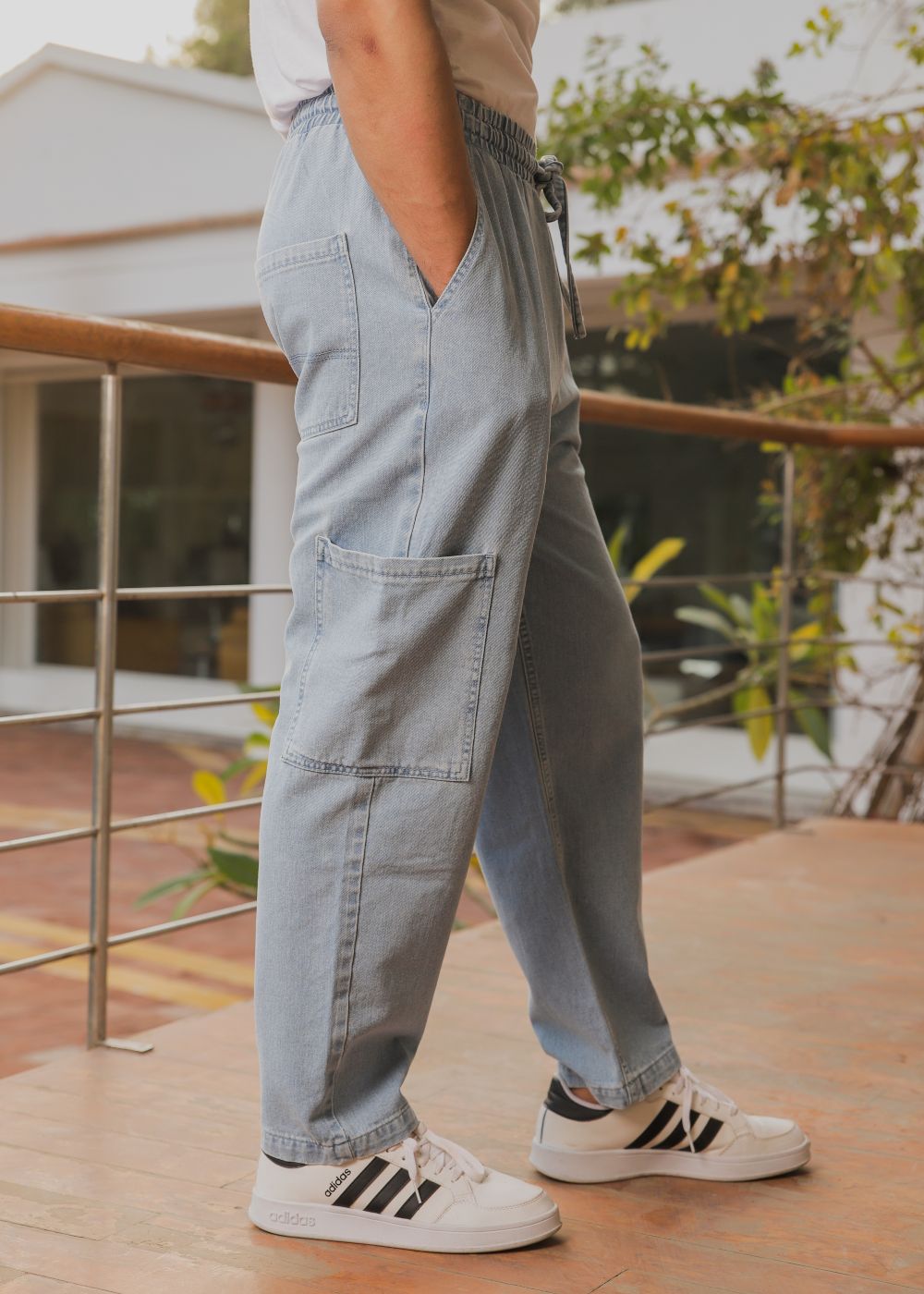 Ice Blue Relaxed Jog Jeans