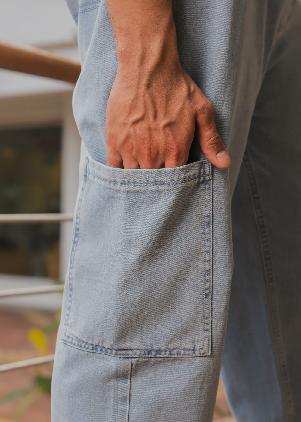 Ice Blue Relaxed Jog Jeans