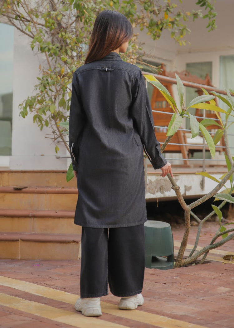 Inweave Charcoal Kurta-Her