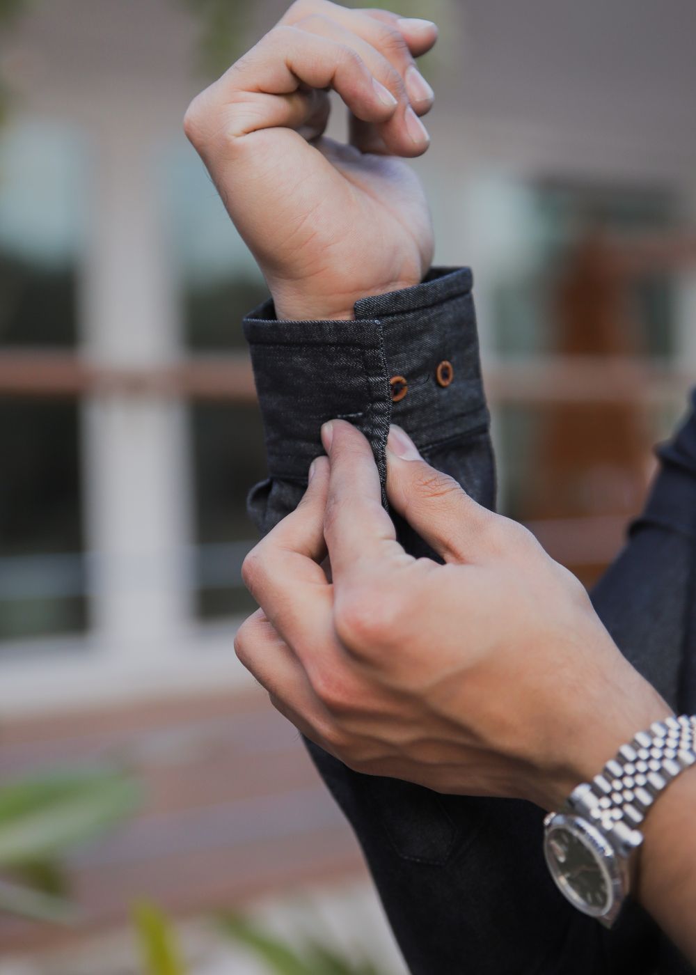 Inweave Charcoal Kurta-Him