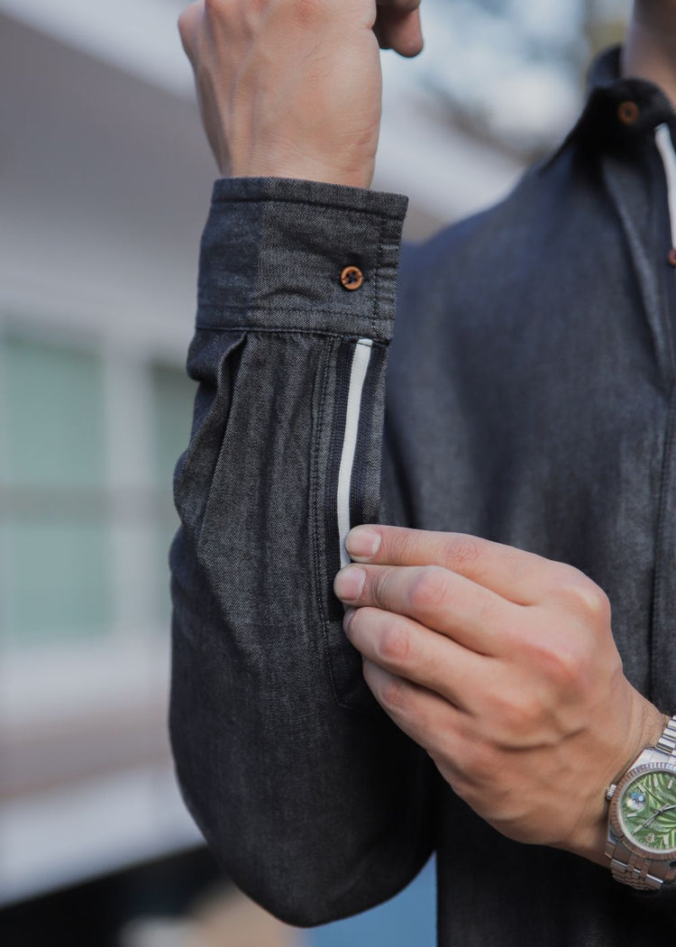 Inweave Charcoal Kurta-Him