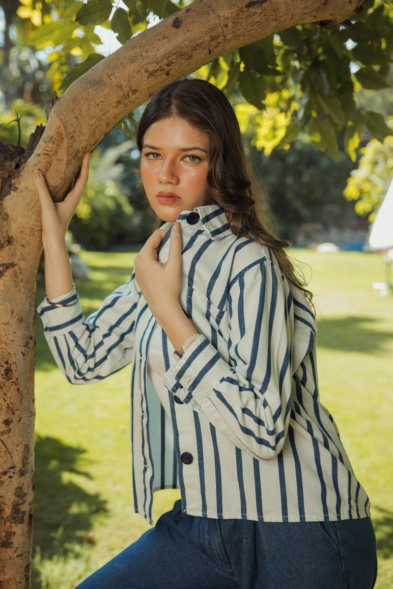 Blue Stripes Over Shirt