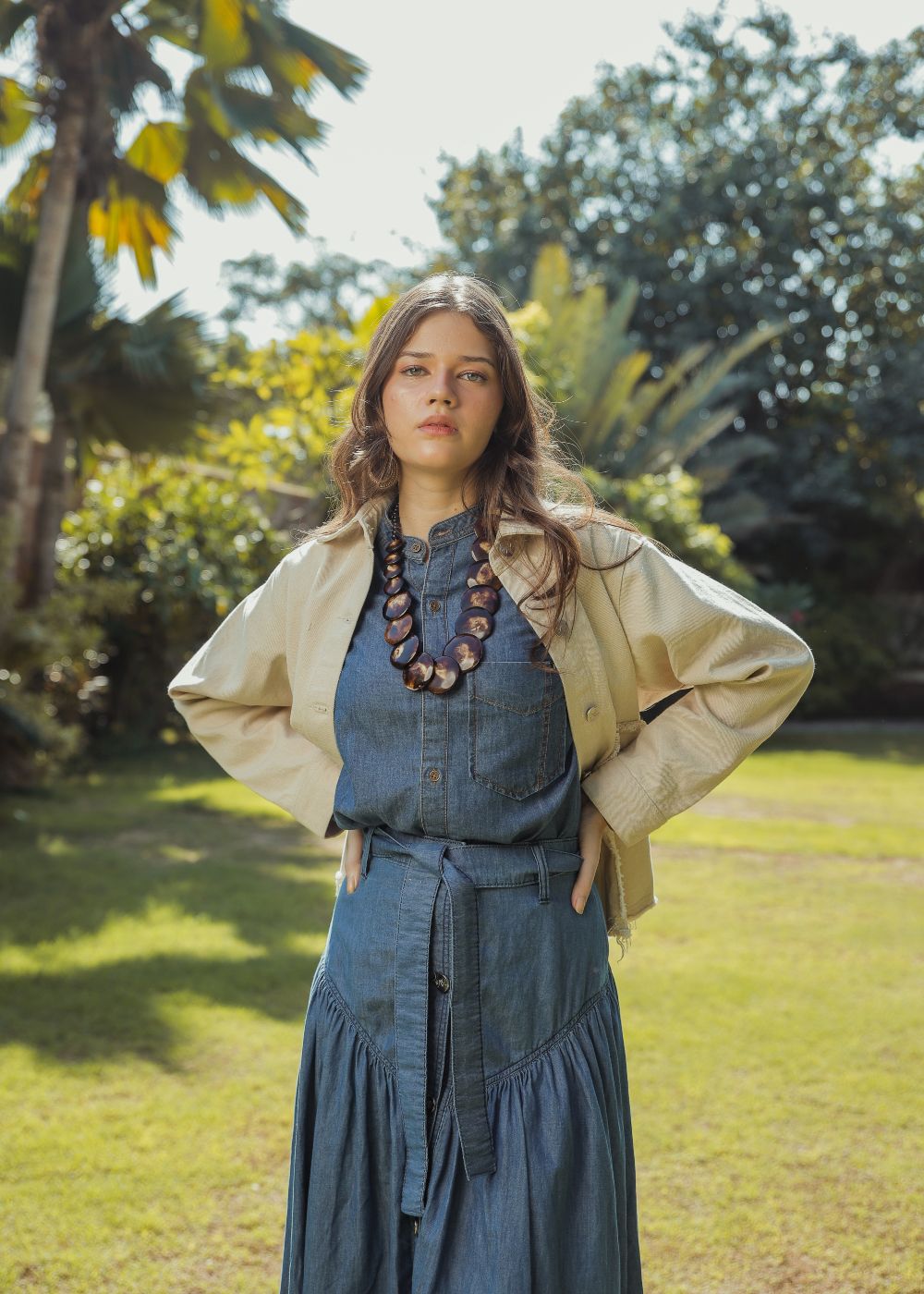 Blue Button Down Skirt