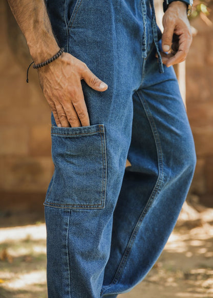 Classic Mid Blue Shacket & Blue Relax Jog Jeans Look