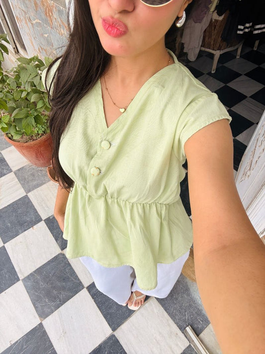 Peplum Top Pastel Green 