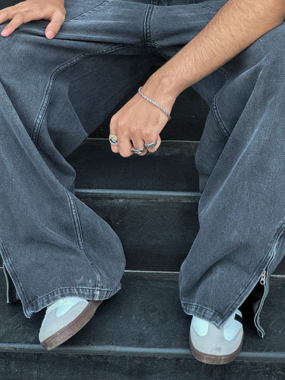 Super Baggy Faded Black Jeans 